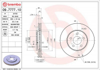 Brzdový kotouč BREMBO 09.7777.10 - DODGE, PLYMOUTH Brzdový kotouč BREMBO 09.7777.10 - DODGE, PLYMOUTH