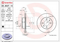 Brzdový kotouč BREMBO 09.9537.10 - HYUNDAI Brzdový kotouč BREMBO 09.9537.10 - HYUNDAI