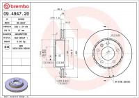 Brzdový kotouč BREMBO 09.4947.20 - OPEL