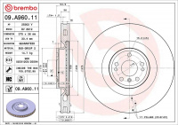 Brzdový kotouč BREMBO 09.A960.11 - MERCEDES-BENZ