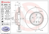 Brzdový kotouč BREMBO 09.9352.11 Brzdový kotouč BREMBO 09.9352.11
