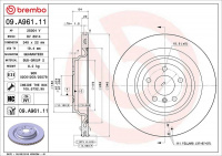 Brzdový kotouč BREMBO 09.A961.11 - MERCEDES-BENZ