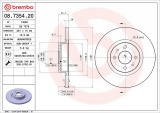 Brzdový kotouč BREMBO 08.7354.20 - LANCIA