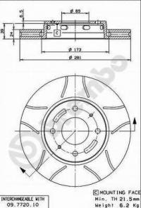 Brzdový kotouč BREMBO MAX 09.7720.75 - MITSUBISHI, VOLVO