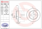 Brzdový kotouč BREMBO 08.7355.10 - NISSAN