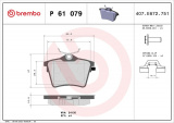 Sada brzdových destiček BREMBO P61079 - CITROËN, PEUGEOT