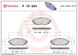 Sada brzdových destiček BREMBO P10054 - CHEVROLET