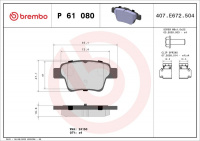 Sada brzdových destiček BREMBO P61080 - CITROËN, PEUGEOT