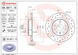 Brzdový kotouč BREMBO 08.9511.1X