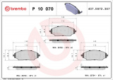 Sada brzdových destiček BREMBO P10070 - CHEVROLET