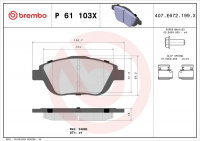 Sada brzdových destiček BREMBO P61103X - CITROËN, DS, OPEL, PEUGEOT