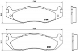 Sada brzdových destiček BREMBO P37001 - AMC, HUMMER, JEEP