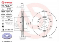 Brzdový kotouč BREMBO 09.7808.11 - MERCEDES-BENZ Brzdový kotouč BREMBO 09.7808.11 - MERCEDES-BENZ