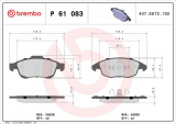 Sada brzdových destiček BREMBO P61083 - CITROËN, PEUGEOT