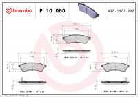 Sada brzdových destiček BREMBO P10060C - CHEVROLET