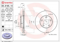 Brzdový kotouč BREMBO 09.9185.11 Brzdový kotouč BREMBO 09.9185.11