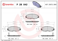 Sada brzdových destiček BREMBO P28042 - HONDA