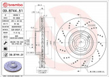 Brzdový kotouč BREMBO 09.B744.51 - MERCEDES-BENZ