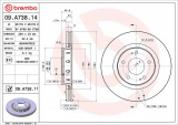 Brzdový kotouč BREMBO 09.A738.14 - CITROËN, MITSUBISHI, PEUGEOT