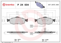 Sada brzdových destiček BREMBO P24034 - FORD