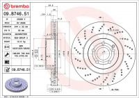 Brzdový kotouč BREMBO 09.B746.51 - MERCEDES-BENZ