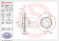 Brzdový kotouč BREMBO 09.3090.14 - DAEWOO