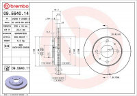 Brzdový kotouč BREMBO 09.5640.14 - MITSUBISHI