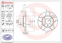 Brzdový kotouč BREMBO MAX 08.4177.75 - AUDI, SEAT, VW Brzdový kotouč BREMBO MAX 08.4177.75 - AUDI, SEAT, VW