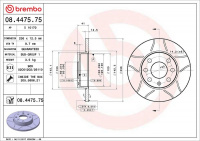 Brzdový kotouč BREMBO MAX 08.4475.75 - OPEL
