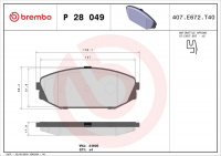 Sada brzdových destiček BREMBO P28049