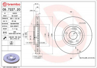 Brzdový kotouč BREMBO 09.7227.20 - RENAULT