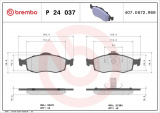 Sada brzdových destiček BREMBO P24037 - FORD