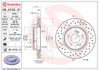Brzdový kotouč BREMBO 09.A742.31 - MERCEDES-BENZ