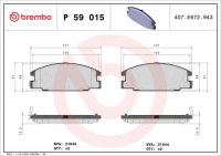 Sada brzdových destiček BREMBO P59015 - ISUZU, OPEL Sada brzdových destiček BREMBO P59015 - ISUZU, OPEL