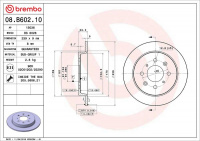 Brzdový kotouč BREMBO 08.B602.10 Brzdový kotouč BREMBO 08.B602.10