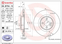 Brzdový kotouč BREMBO 09.B754.11 - MINI Brzdový kotouč BREMBO 09.B754.11 - MINI