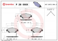 Sada brzdových destiček BREMBO P28050X - HONDA Sada brzdových destiček BREMBO P28050X - HONDA