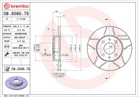 Brzdový kotouč BREMBO MAX 08.5085.75 - ALFA ROMEO, FIAT