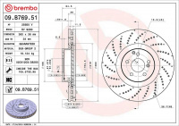 Brzdový kotouč BREMBO 09.B769.51 - MERCEDES-BENZ
