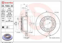 Brzdový kotouč BREMBO 09.7263.30 - NISSAN Brzdový kotouč BREMBO 09.7263.30 - NISSAN