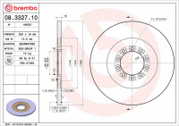 Brzdový kotouč BREMBO 08.3327.10