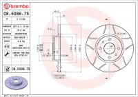 Brzdový kotouč BREMBO MAX 08.5086.75 - FIAT, LANCIA Brzdový kotouč BREMBO MAX 08.5086.75 - FIAT, LANCIA