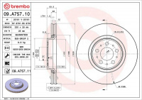Brzdový kotouč BREMBO 09.A757.10 - VOLVO