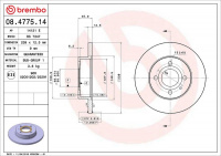 Brzdový kotouč BREMBO 08.4775.14 - ALFA ROMEO