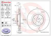 Brzdový kotouč BREMBO 09.7812.21 - SUBARU Brzdový kotouč BREMBO 09.7812.21 - SUBARU