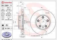 Brzdový kotouč BREMBO 09.C881.11 Brzdový kotouč BREMBO 09.C881.11