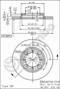Brzdový kotouč BREMBO 08.4786.10 - MITSUBISHI