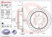 Brzdový kotouč BREMBO 09.A967.1X - TOYOTA Brzdový kotouč BREMBO 09.A967.1X - TOYOTA