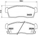 Sada brzdových destiček BREMBO P61108 - CITROËN, MITSUBISHI, PEUGEOT