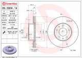Brzdový kotouč BREMBO 09.5904.14 - CITROËN, FIAT